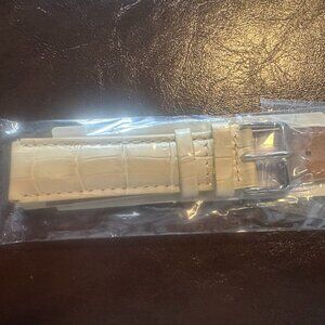 Khaki Croco Genuine Leather Watch Band–20mm (w/ Built in Quick Release pins)